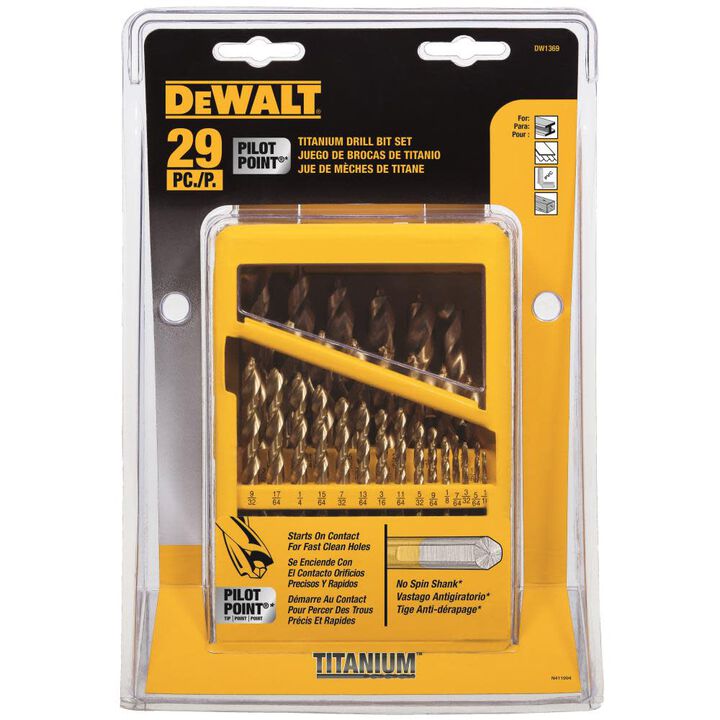 DeWalt DW1369 29PC TITANIUM PP DRILL BIT SET