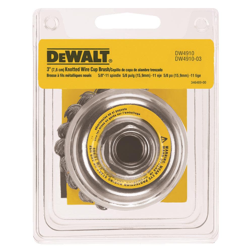 DeWalt DW4910 3IN KNOTTED CUP BRUSH