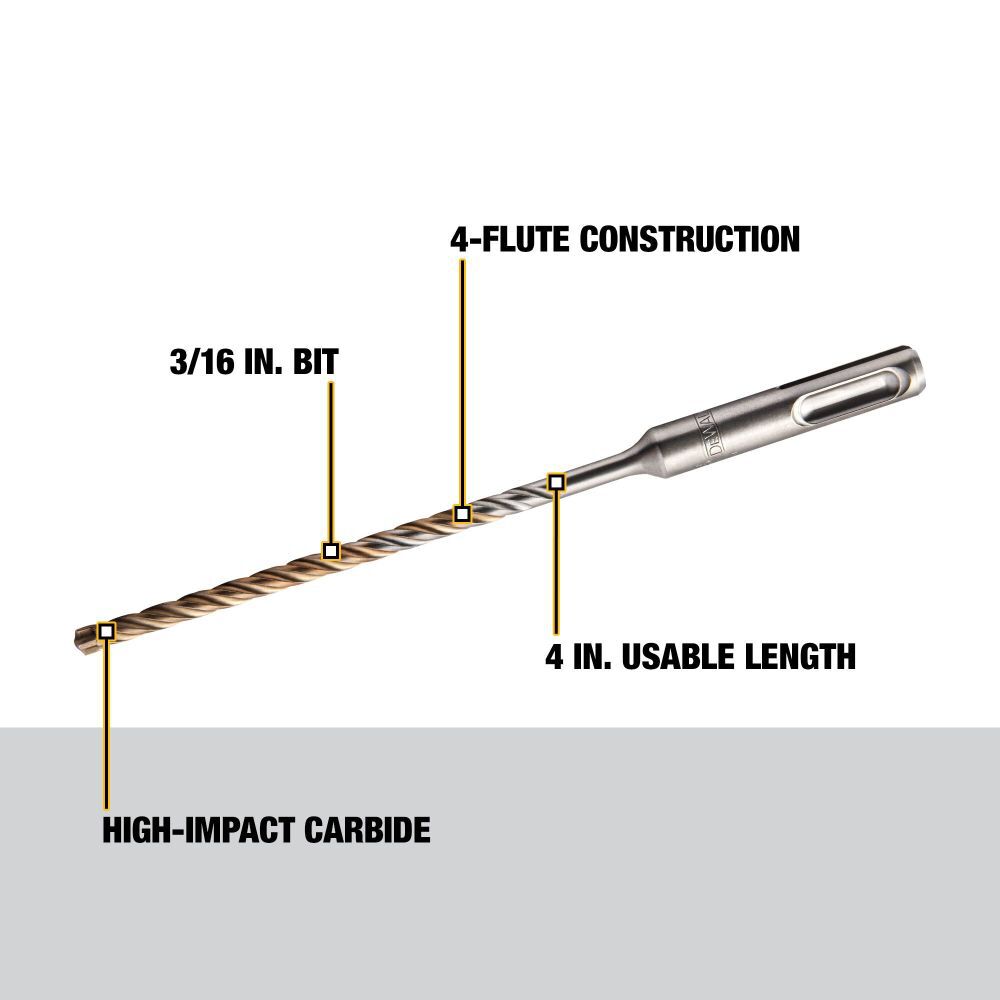 DeWalt DW5503 3/16 x 4 x 6-1/2 SDS+ 4C ELITE