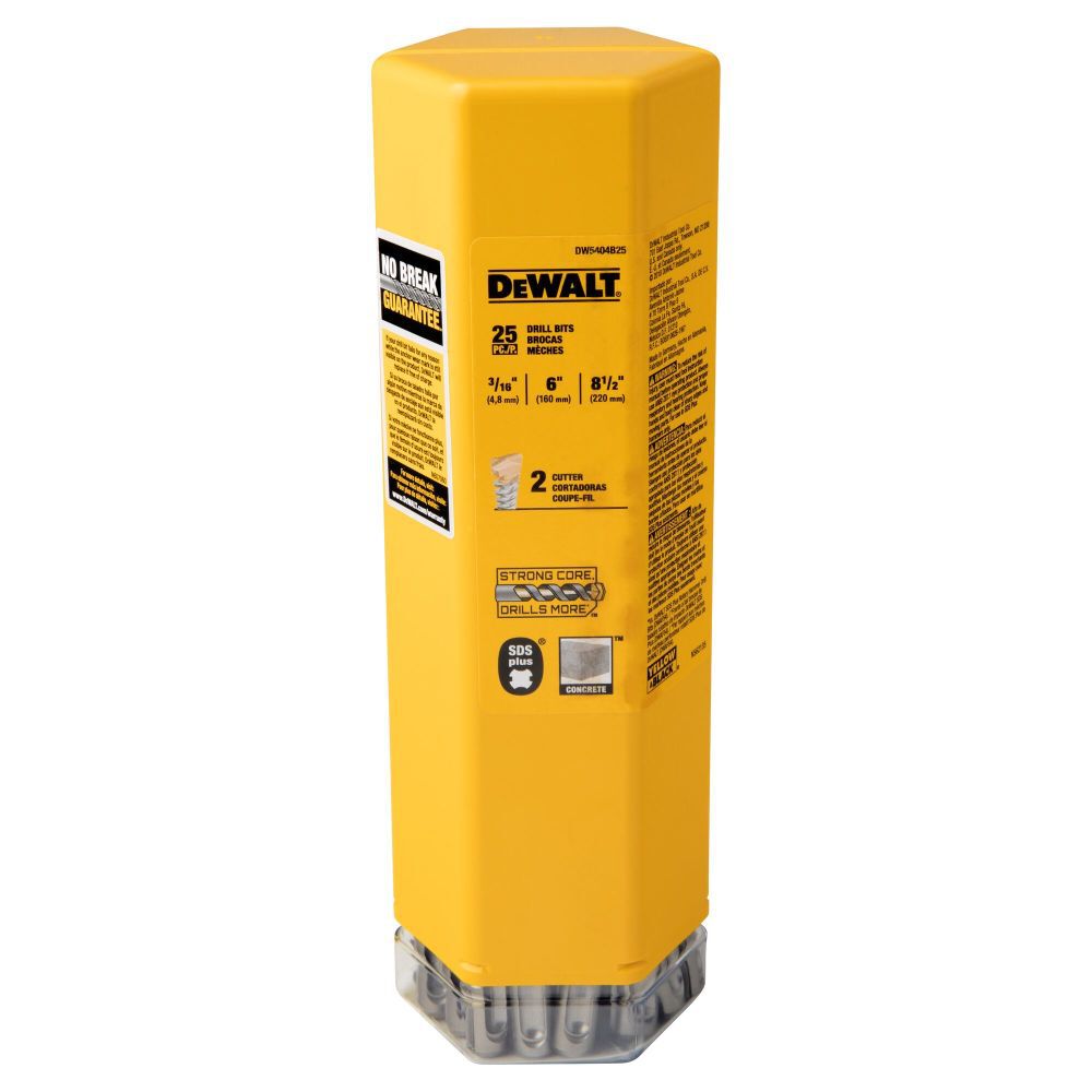 DeWalt DW5404B25 3/16 x 6-1/2 x 8-1/2 SDS+ 2C (25pk)