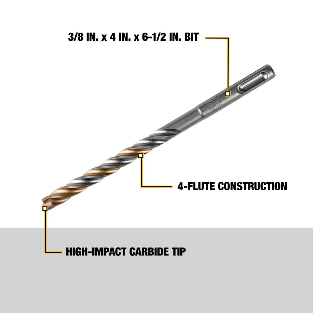 DeWalt DW5527B25 3/8 x 4 x 6-1/2 SDS+ 4C ELITE (25pk)