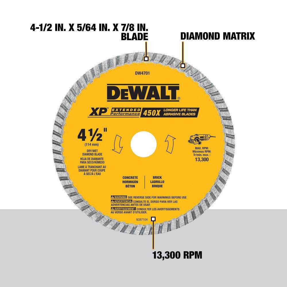 DeWalt DW4701 4-1/2 DRY CUT DIAMOND WHL