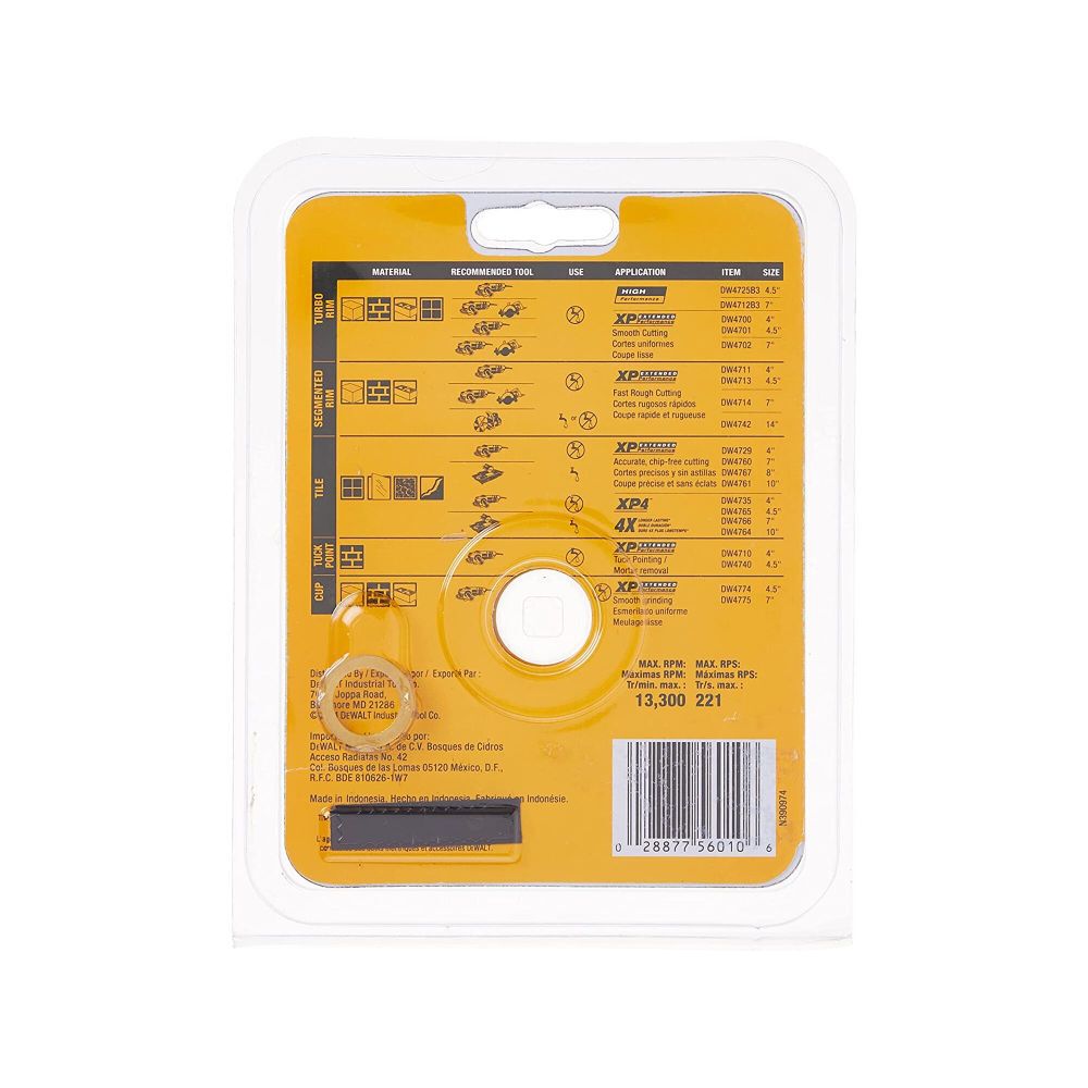 DeWalt DW4765 4-1/2IN PORCELAIN TILE BLADE