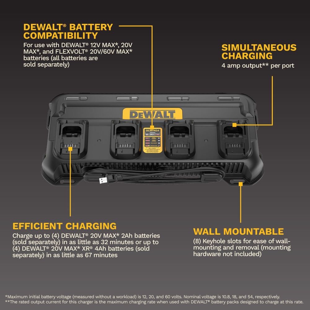 DeWalt DCB1404 DEWALT 4 AMP MULTIPORT CHARGER