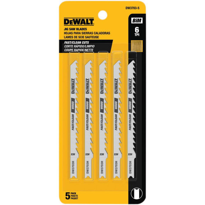 DeWalt DW3703-5 6TPI TG U-SHK COBALT STEEL JS BLD (5 PK)