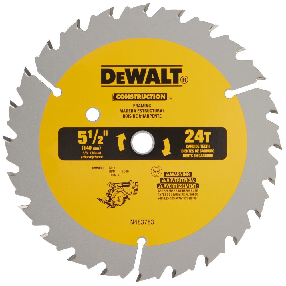 DeWalt DW9066 5-1/2 24T CORDLESS CONSTRUCTION BLADE