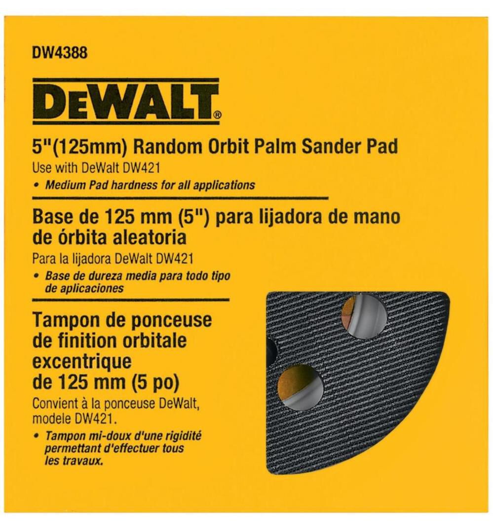 DeWalt DW4388 5IN 8 HOLE HOOK & LOOP PAD (MEDIUM)