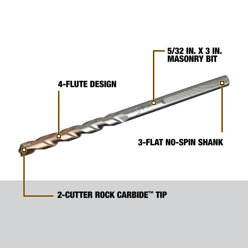 DeWalt DW5209 5/32 x 3 Drill Bit Premium Percussion