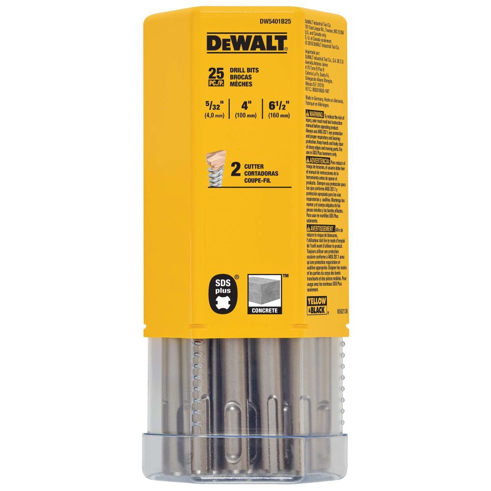 DeWalt DW5401B25 5/32 x 4-1/2 x 6-1/2 SDS+ 2C (25pk)