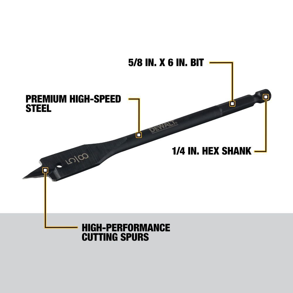 DeWalt DW1576 5/8IN X 6IN WOOD BORING BIT