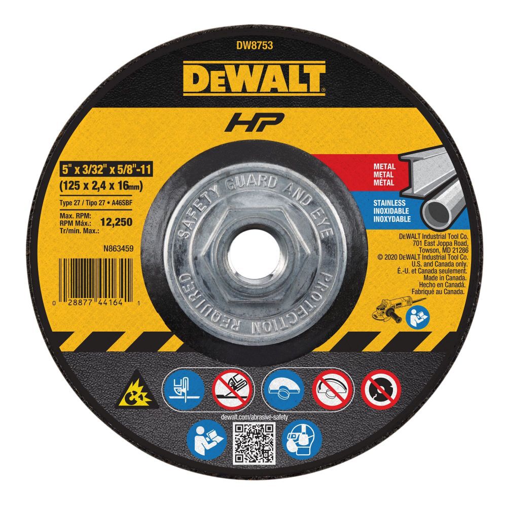 DeWalt DW8753 5 x 3/32 x 5/8-11 HP T27 Cut & Notch