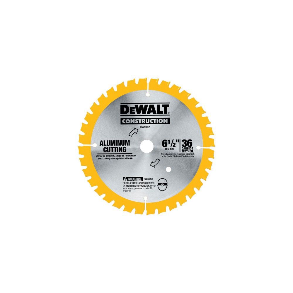 DeWalt DW9152 6-1/2IN 36T ALUM METAL CUTT 5/8IN ARBOR
