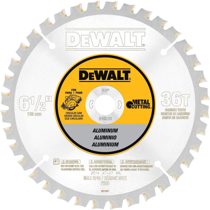 DeWalt DW9152 6-1/2IN 36T ALUM METAL CUTT 5/8IN ARBOR
