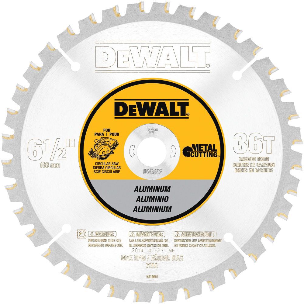DeWalt DW9152 6-1/2IN 36T ALUM METAL CUTT 5/8IN ARBOR