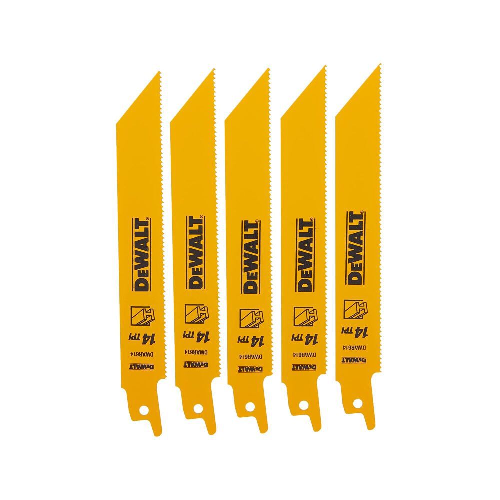 DeWalt DW4808 6IN 14TPI STGT BK BLD-5PK