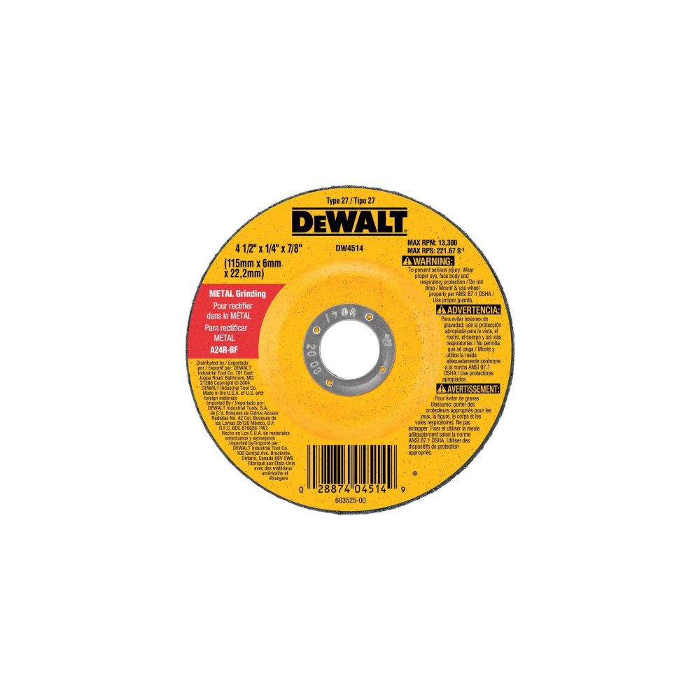 DeWalt DW4624 6X1/4X7/8 METAL GEN PURP GRINDING WHL