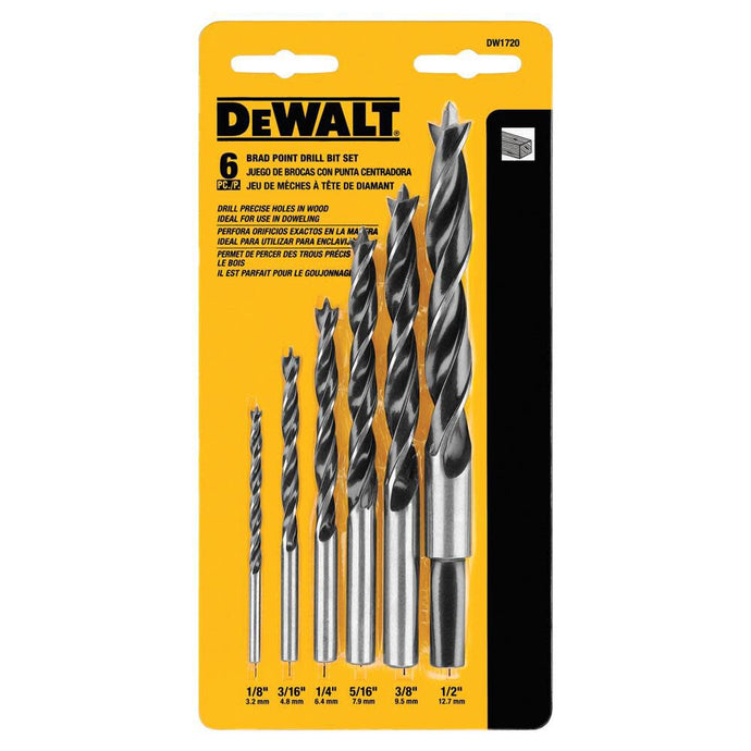 DeWalt DW1720 6 PC BRAD POINT SET