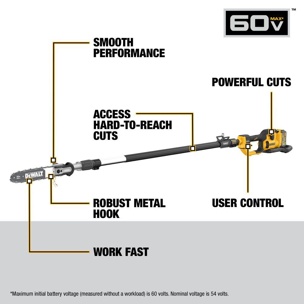 DeWalt DCPS671X1 DW 60V TELESCOPING POLE SAW (MASS) - KIT
