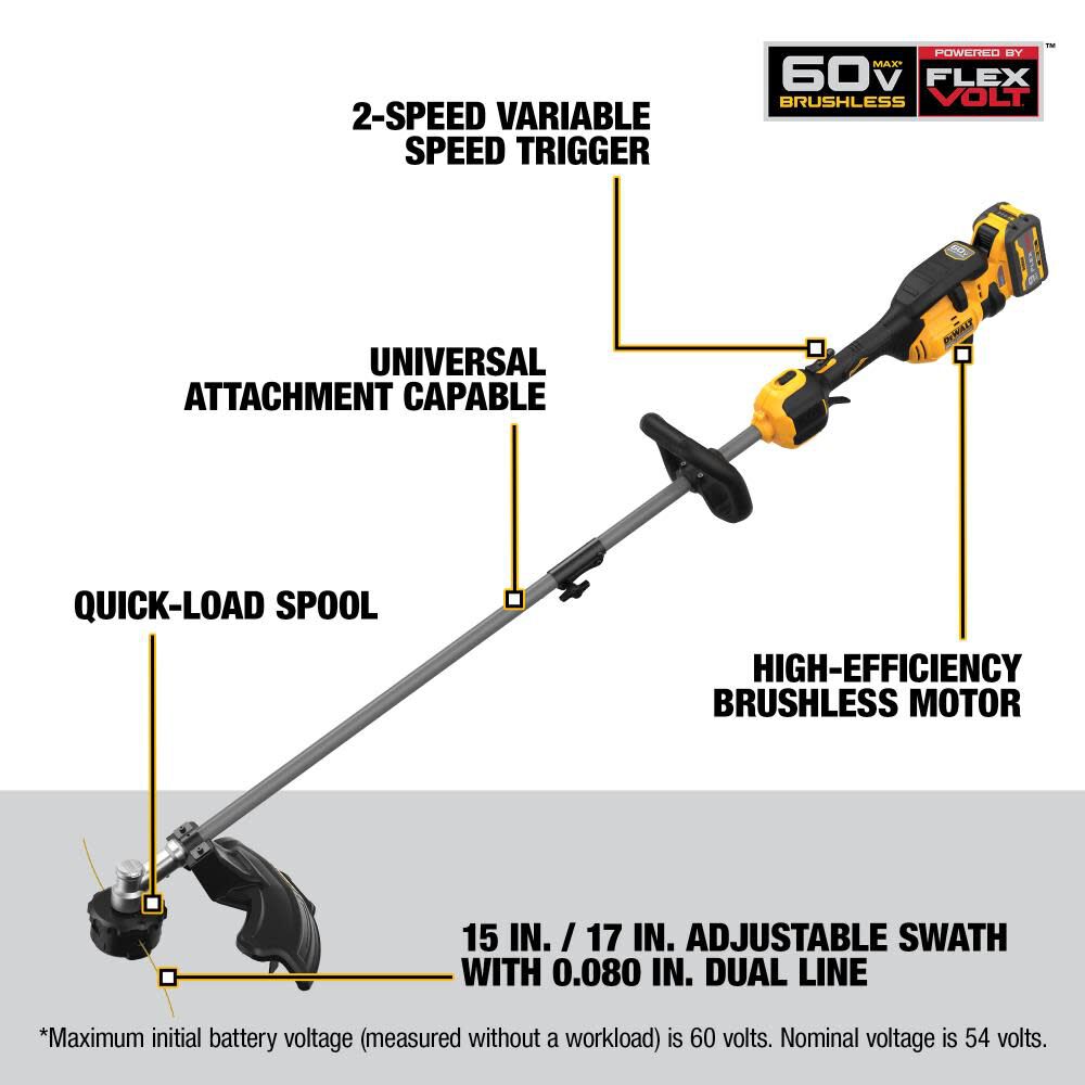 DeWalt DCST972X1 DW 60V STRING TRIMMER ATTCHMENT CAPABLE