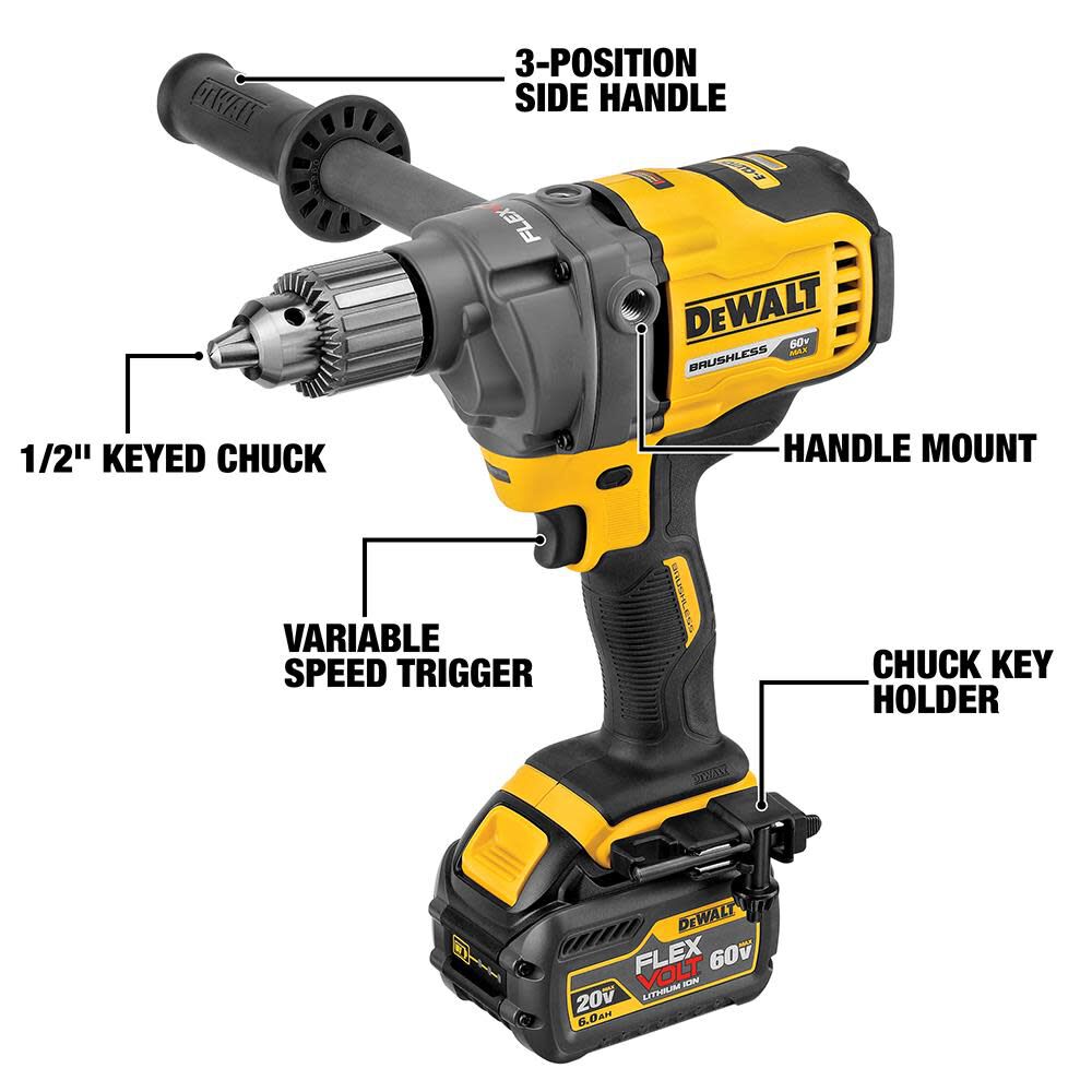 DeWalt DCD130B 60V MIXER/DRILL WITH E-CLUTCH SYSTEM