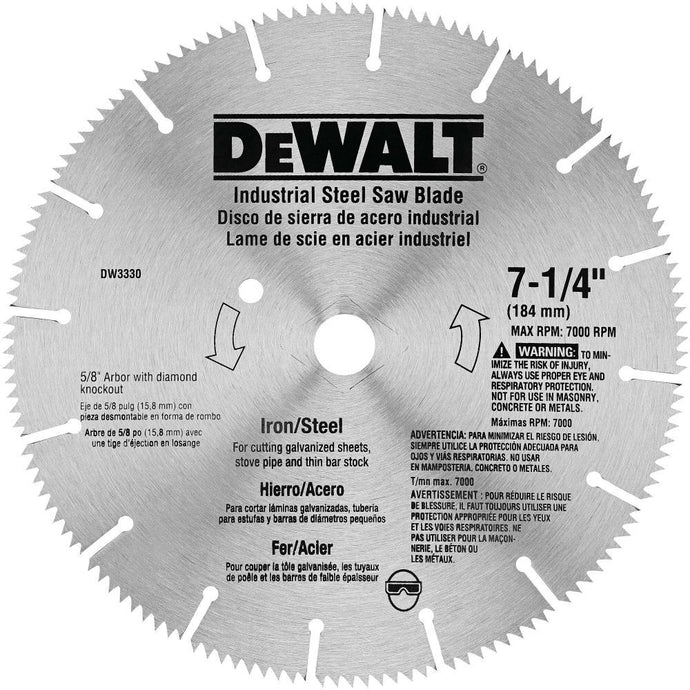 DeWalt DW3330 7-1/4 IRON/STEEL SAW BLD