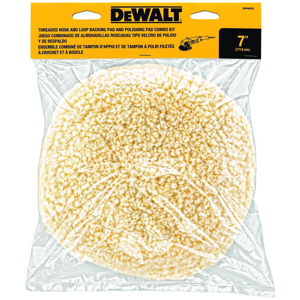 DeWalt DW4985CL 7IN WOOL BUFFING PAD & BACKING PAD KIT