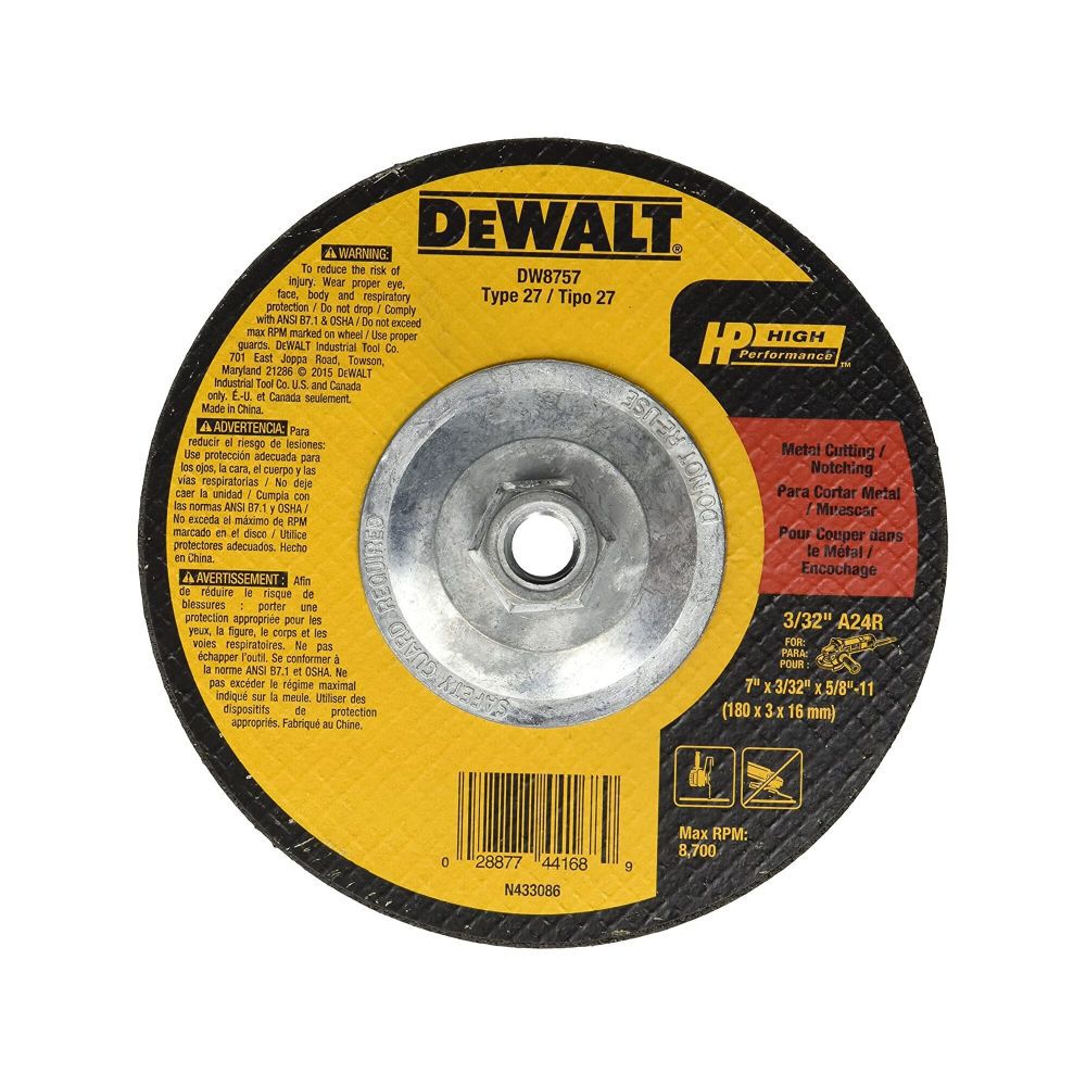 DeWalt DW8757 7 x 3/32 x 5/8-11 HP T27 Cut & Notch
