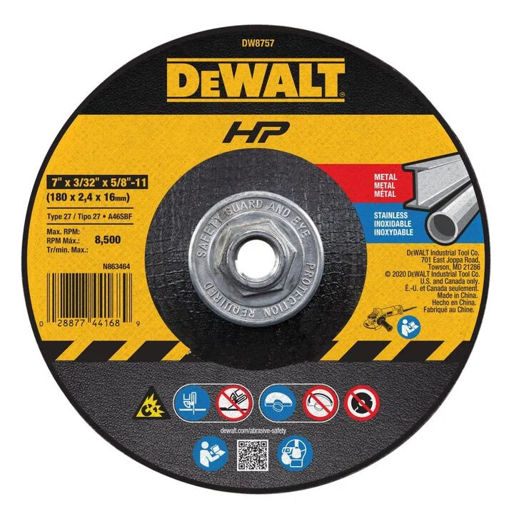 DeWalt DW8757 7 x 3/32 x 5/8-11 HP T27 Cut & Notch