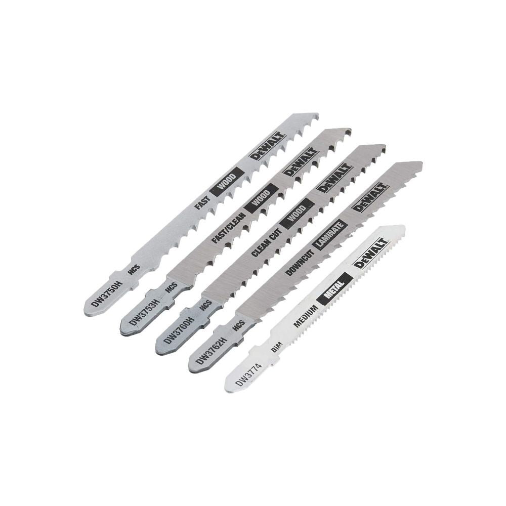 DeWalt DW3795H 5 PC T SHANK JIGSAW BLADE ASSORTMENT