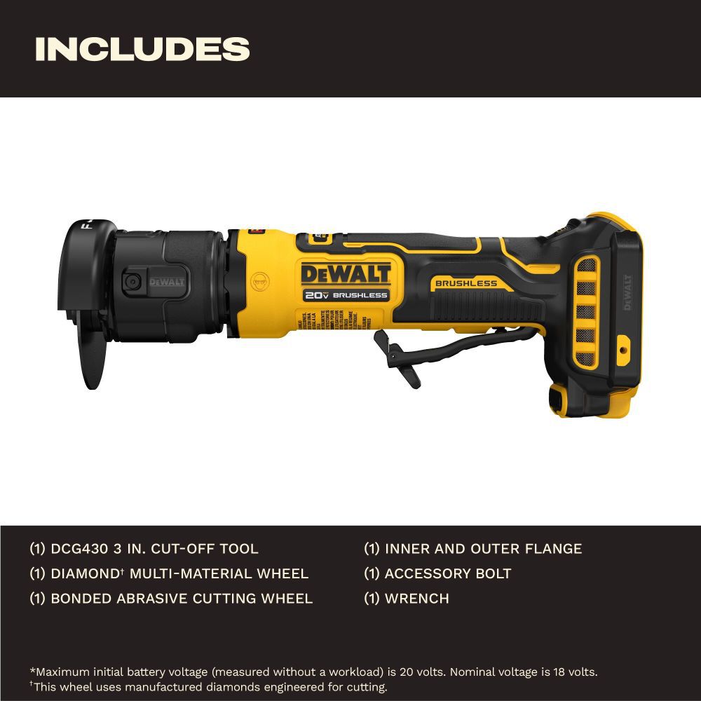 DeWalt DCG430B ATOMIC?20V MAX* 3 in. Cut-Off Tool (Tool Only)