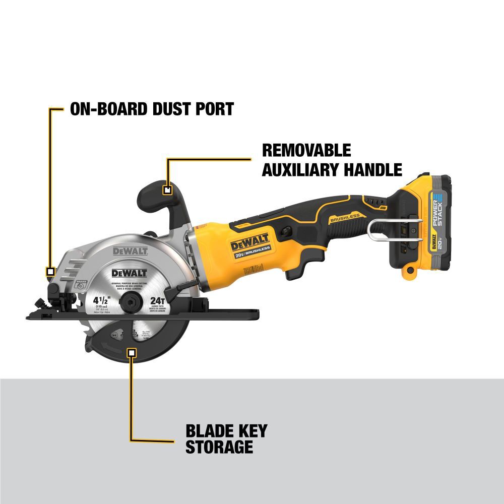 DeWalt DCS571E1 20V MAX 4 1/2 INCH CIRC SAW KIT