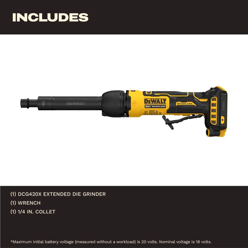 DeWalt DCG420XB ATOMIC?20V MAX* Extended Die Grinder (Tool Only)