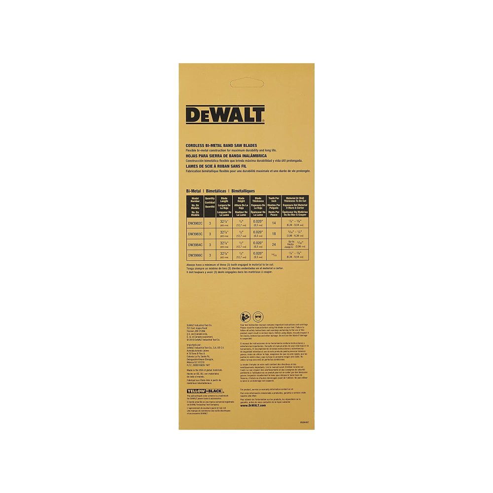 DeWalt DW3984C BAND SAW BLADE