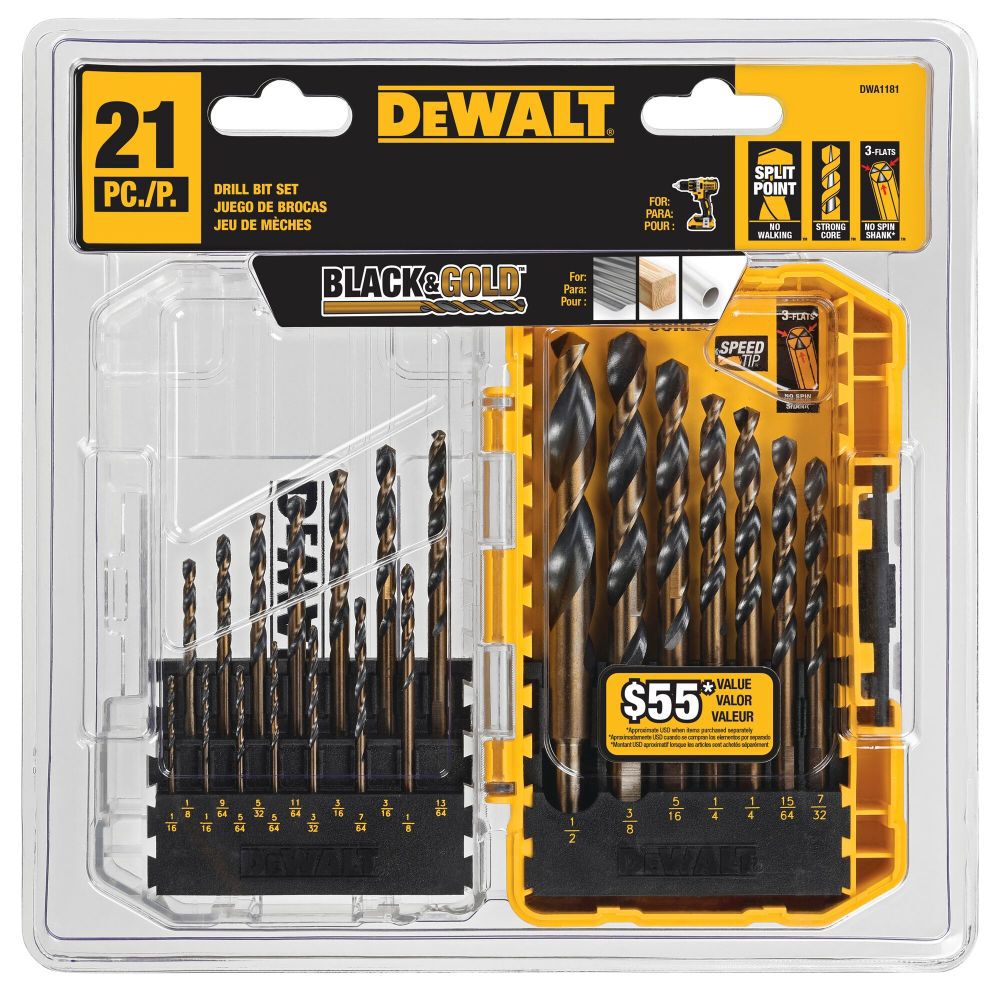 DeWalt DWA1181 21PC Black&Gold set STC