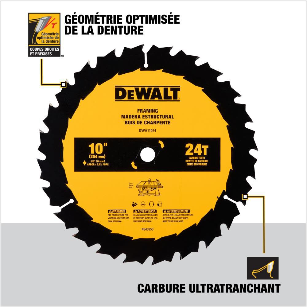 DeWalt DWA11024 DEWALT 10 IN 24T SAW BLADE