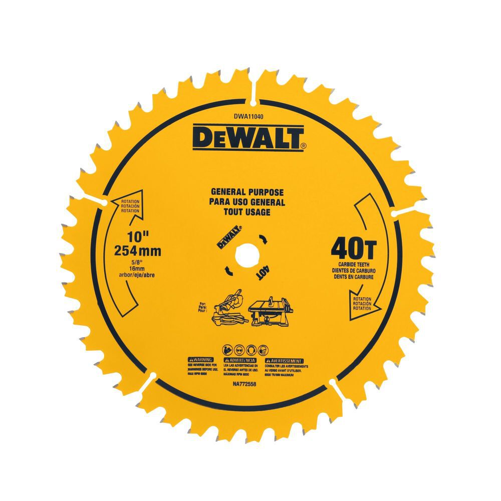 DeWalt DWA11040 DEWALT 10 IN 40T SAW BLADE