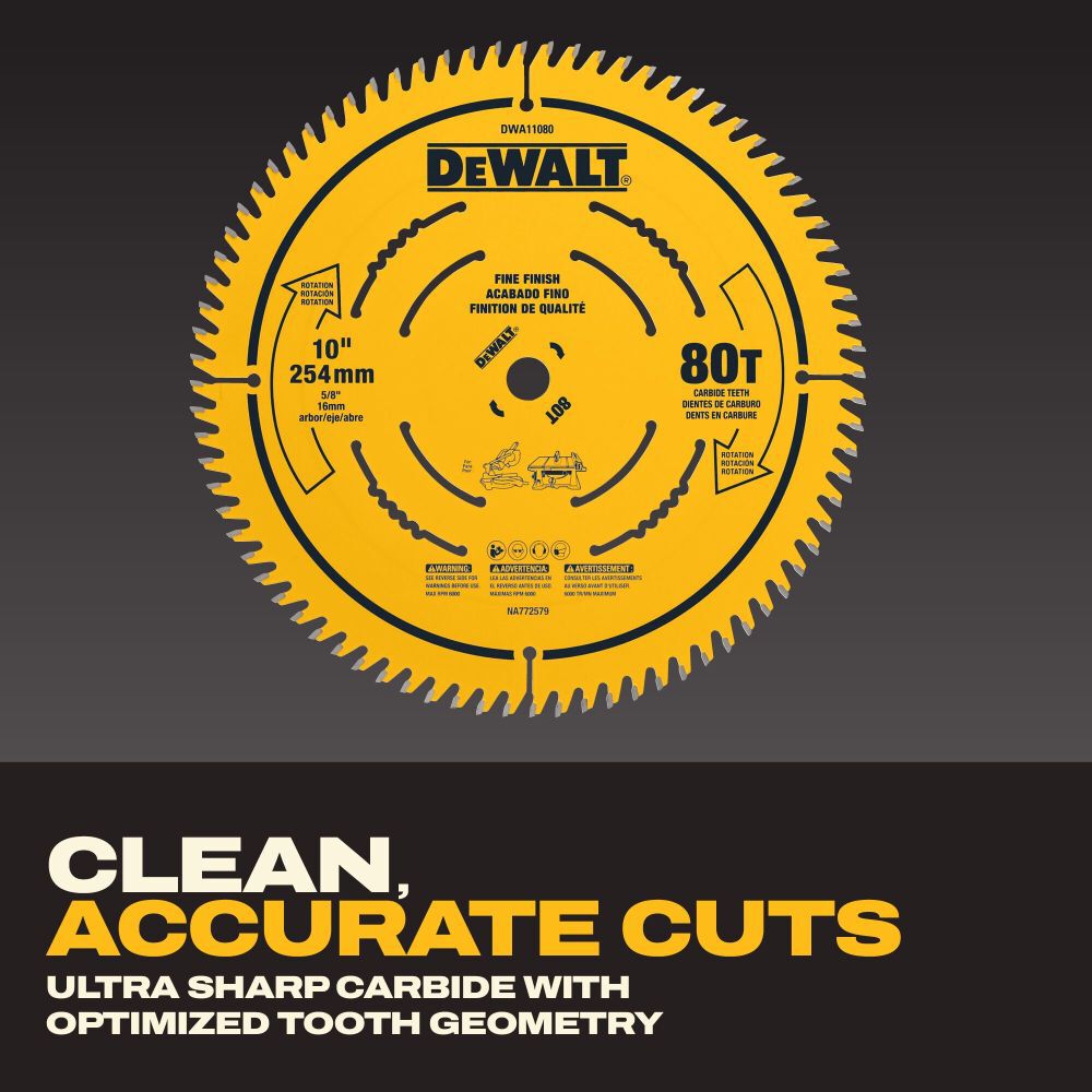 DeWalt DWA11080 DEWALT 10 IN 80T SAW BLADE