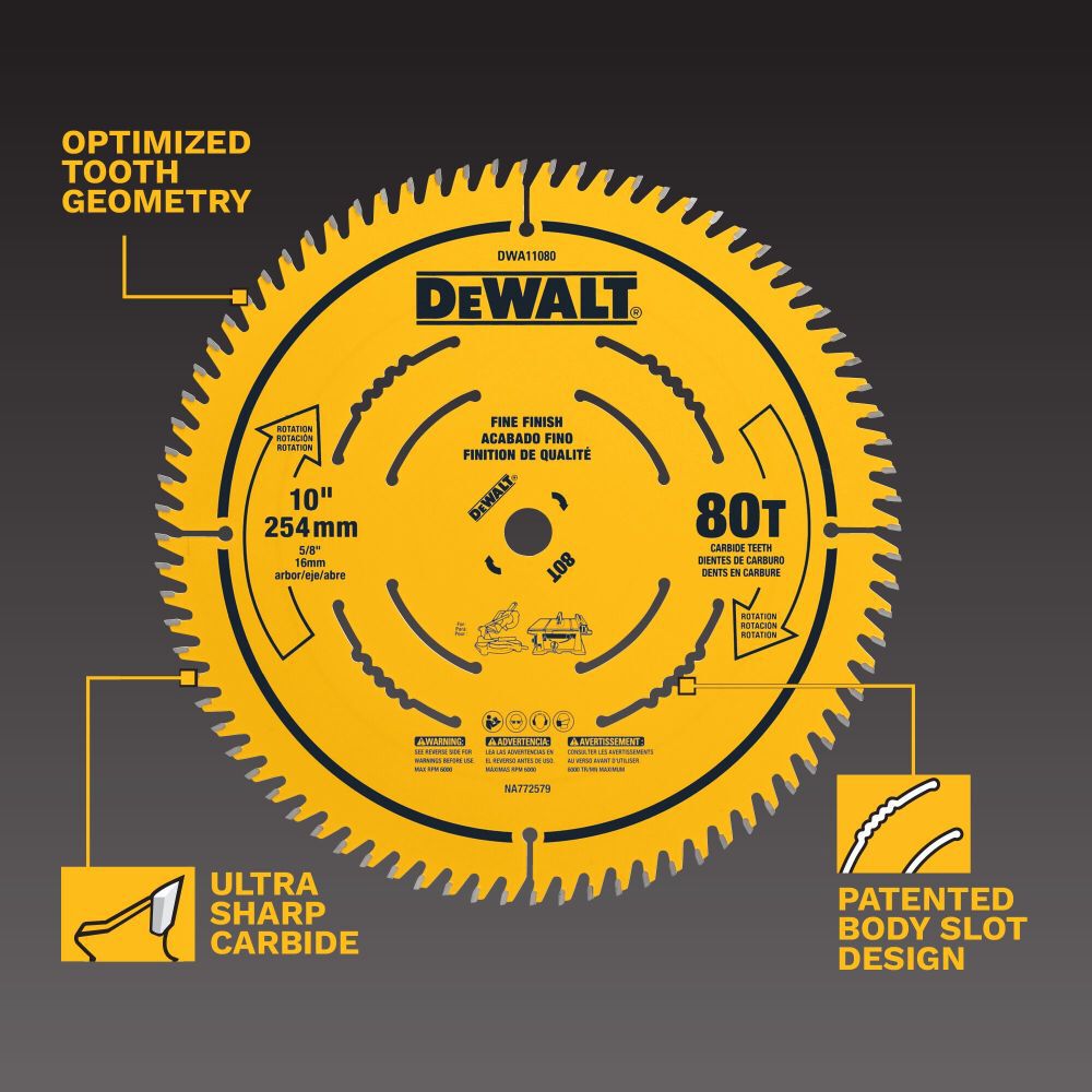 DeWalt DWA11080 DEWALT 10 IN 80T SAW BLADE