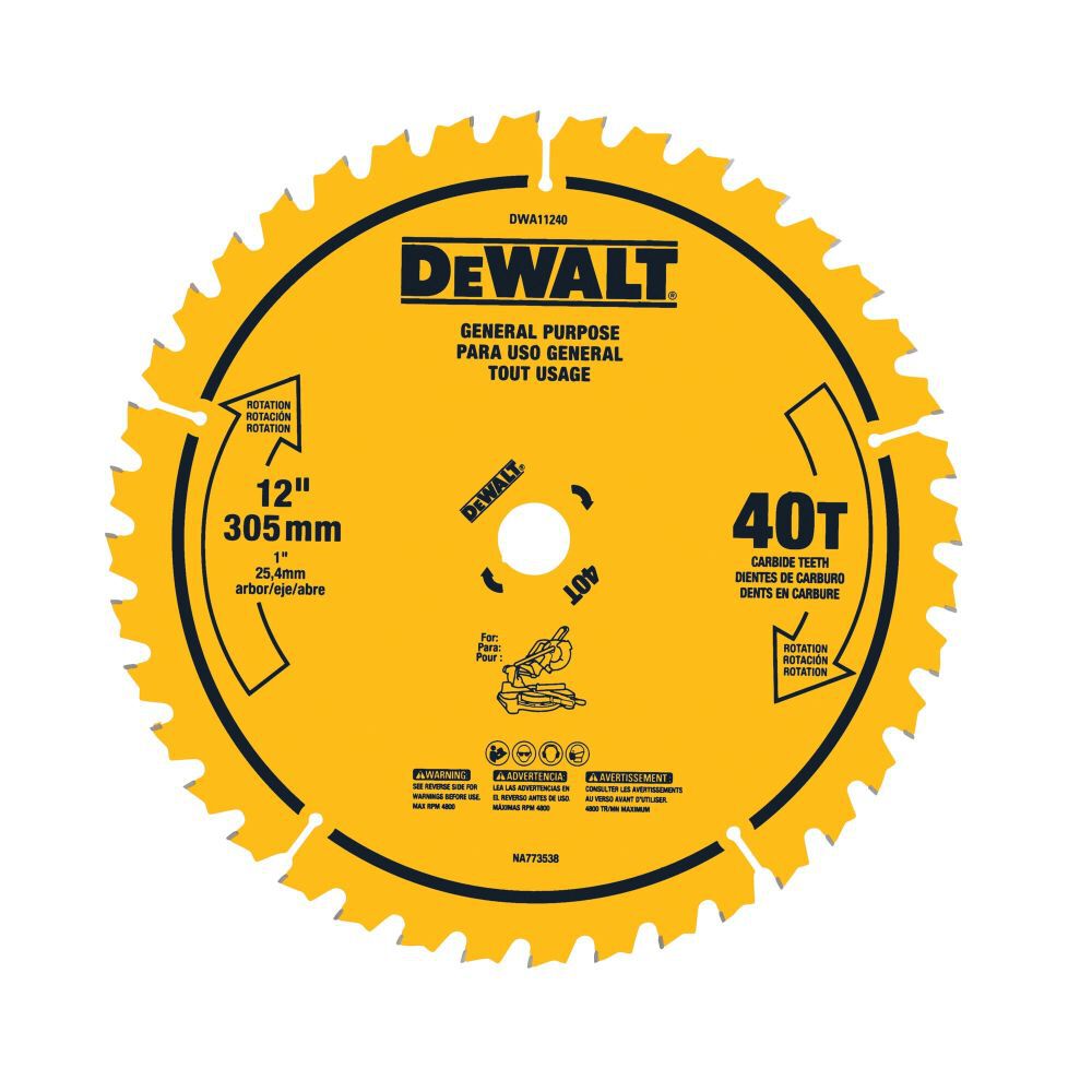DeWalt DWA11240 DEWALT 12 IN 40T SAW BLADE