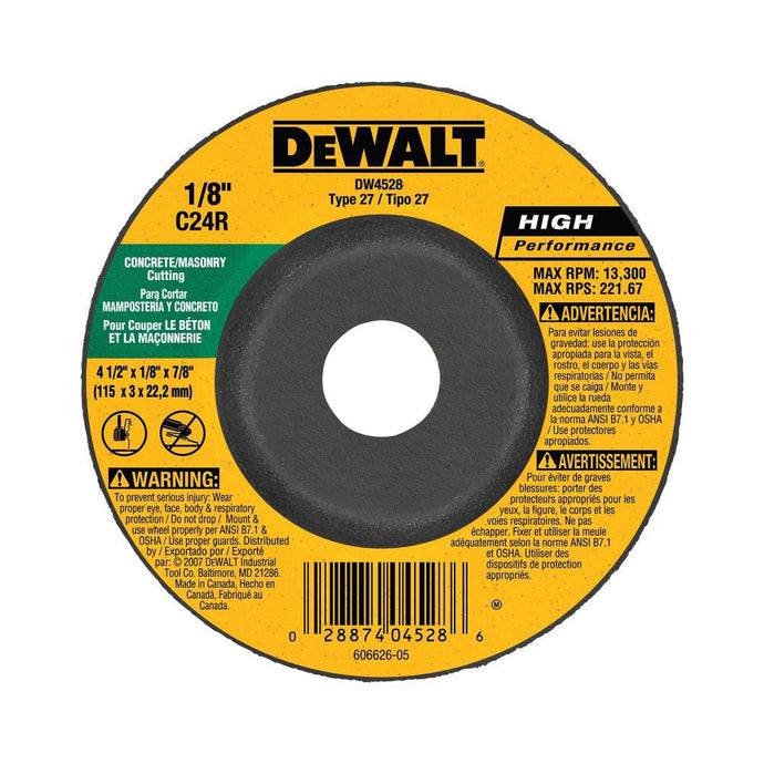 DeWalt DW4528 4-1/2 X 1/8 MASRY (BLK)