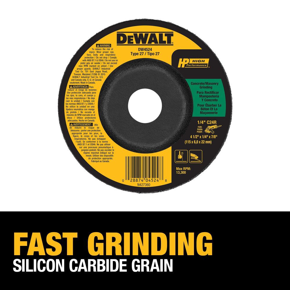 DeWalt DW4524 4-1/2 X 1/4 MASRY (BLK)