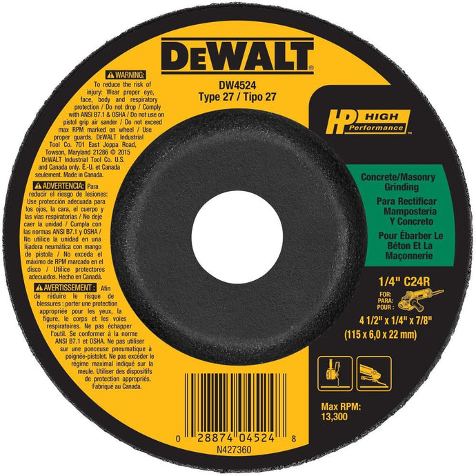 DeWalt DW4524 4-1/2 X 1/4 MASRY (BLK)