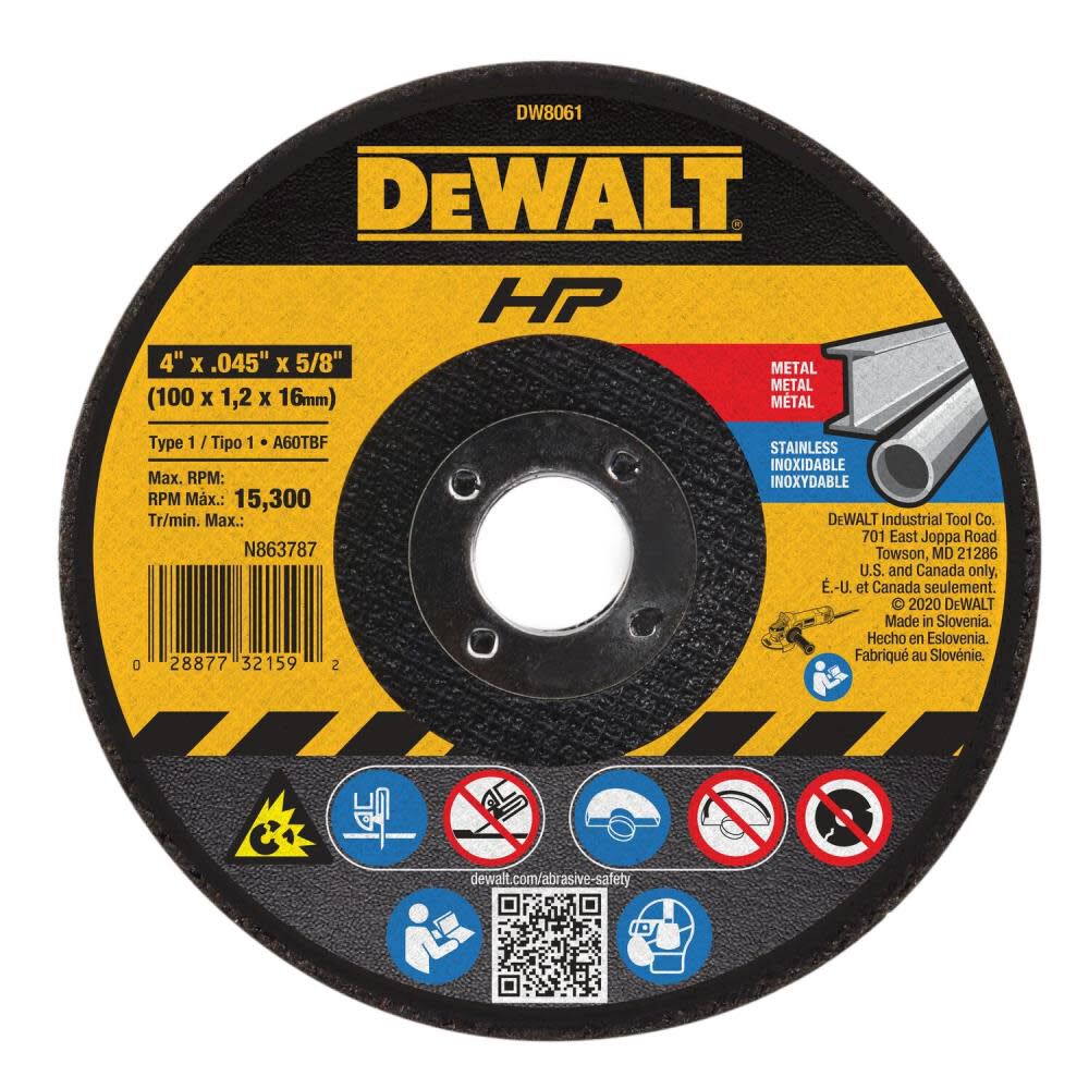 DeWalt DW8061 4 x .045 x 5/8 HP T1 CUTTING