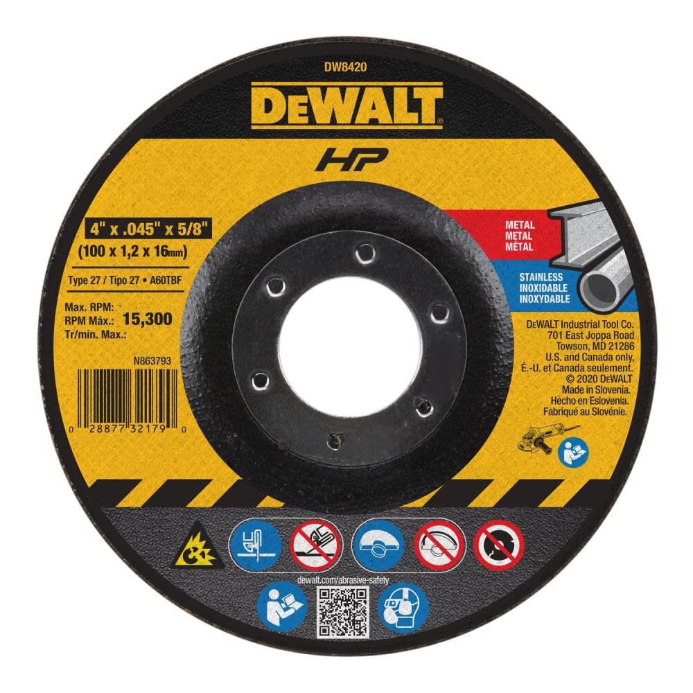 DeWalt DW8420 4 x .045 x 5/8 HP T27 CUTTING