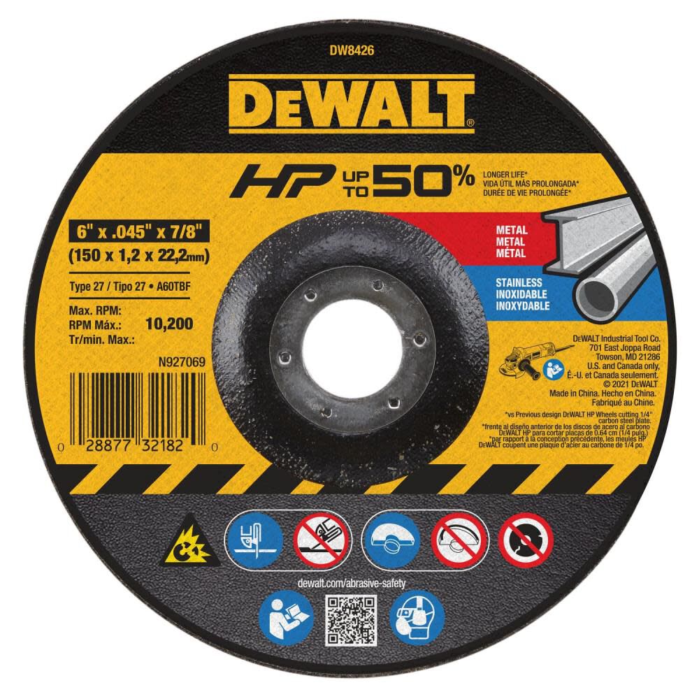 DeWalt DW8426 6 x .045 x 7/8 HP T27 CUTTING