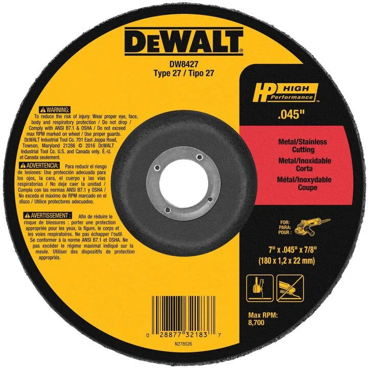 DeWalt DW8427 7 X .045 X 7/8IN HP T27 CUTTING
