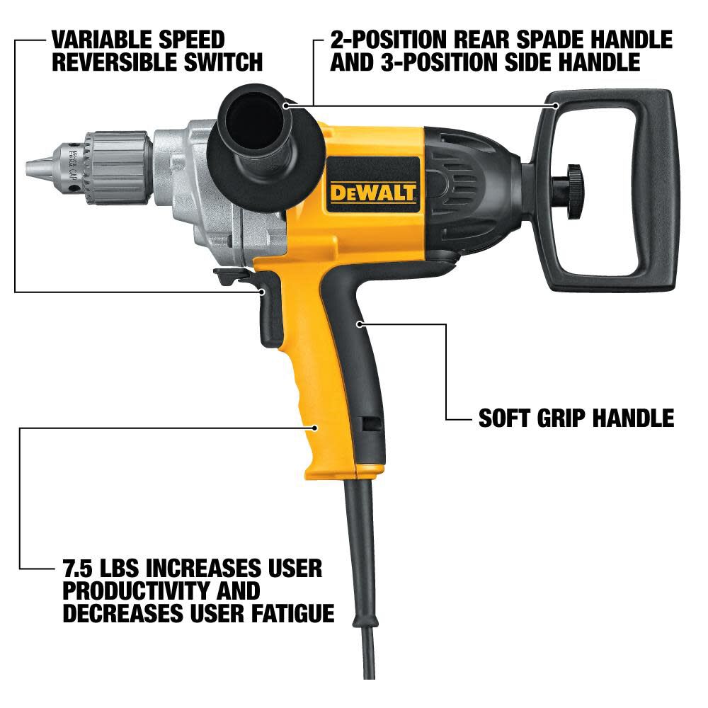 DeWalt DW130V 1/2IN SPADE HANDLE MUD MIXING DRILL