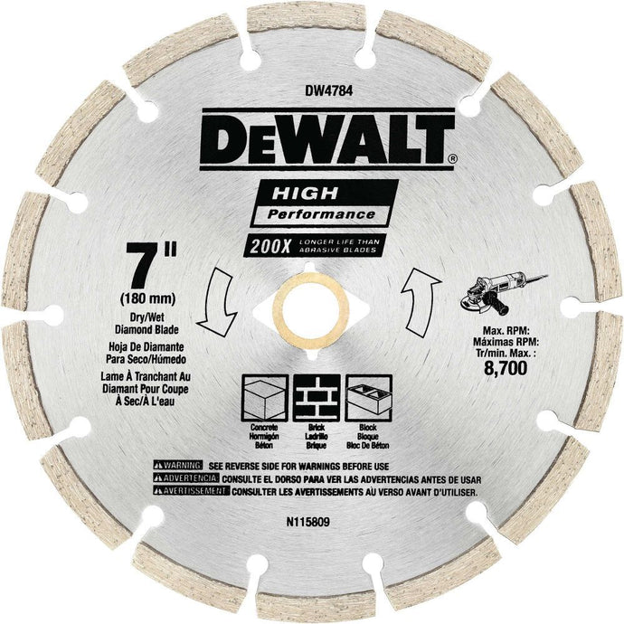 DeWalt DW4784 7 HP SEGMENTED DIAMOND BLADE
