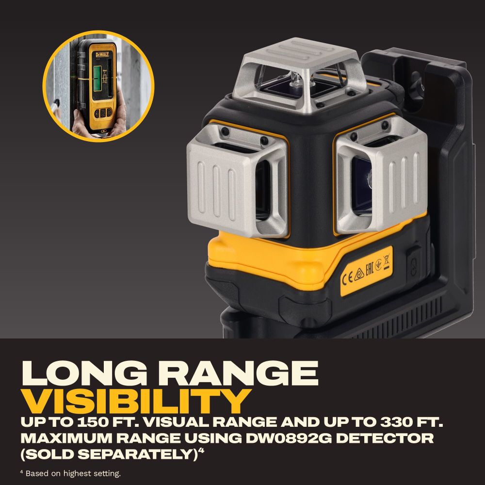 DeWalt DCLE14361GB SHELL USB RECHARGEABLE 3X360 LASER BASE