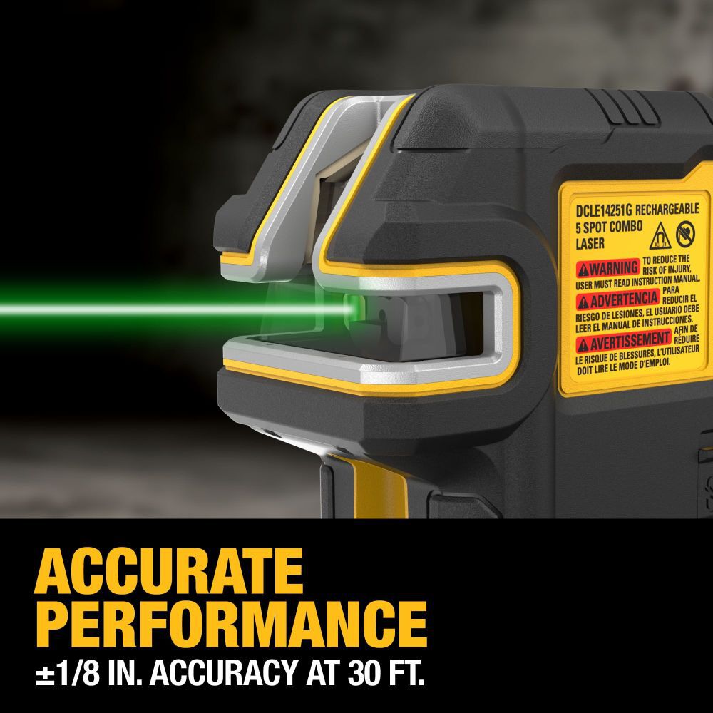 DeWalt DCLE14251GB DEWALT RECHARGEABLE 5 SPOT COMBO LASER